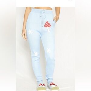 New miss sparkling sweater knit pants mushroom joggers so S M L XL
